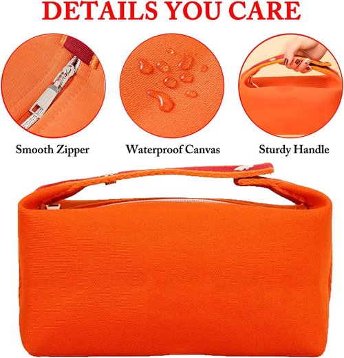 Fammart Travel Makeup Bag - Waterproof Canvas Cosmetic Organizer for Women | Large Toiletry Pouch
