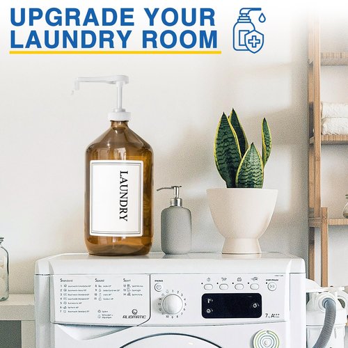4Pcs Gallon Jug Syrup Pump Dispenser, 38-400 Leak Proof Pump for Gallon Jug - Lotion Shampoo Pump Cap Included, Fits 1 Gallon Bottle 64oz 128oz Shampoo Laundry Detergent Containers