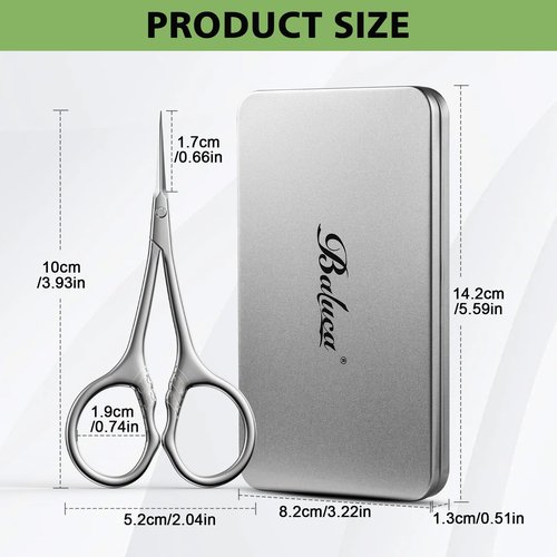 BALUCA Professional Extra Fine Curved Cuticle Scissors - Super Slim 3.9” Manicure & Grooming Scissors with Precision Tip for Nails, Cuticles, Eyebrows, Eyelashes, Dry Skin