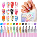Woobena Nail Art Pens 12 Colors Set, 2026 New 3D Nail Polish Doodle Pens,Quick Dry Women Painting Nail Art Markers for DIY Nail Design, Home & Salon Christmas Gifts