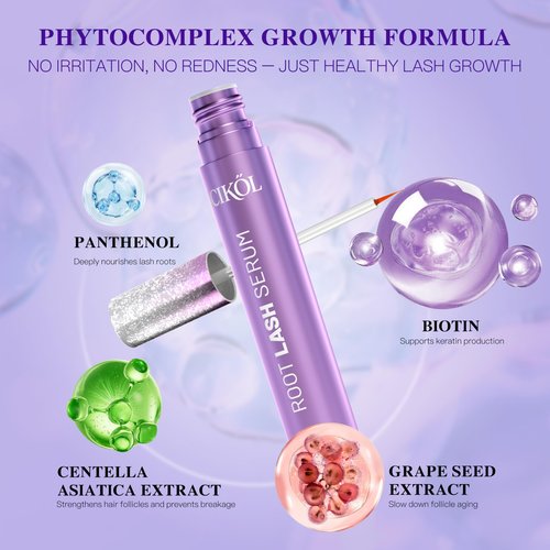 ICIKOL Eyelash Growth Serum, Advanced Lash Enhancing Treatment - Peptide & Vitamin Formula for Longger, Thicker and Fuller Looking Lashes, Vegan & Cruelty - Free for Sensitive Eyes, 8mL/ 0.27 fl oz