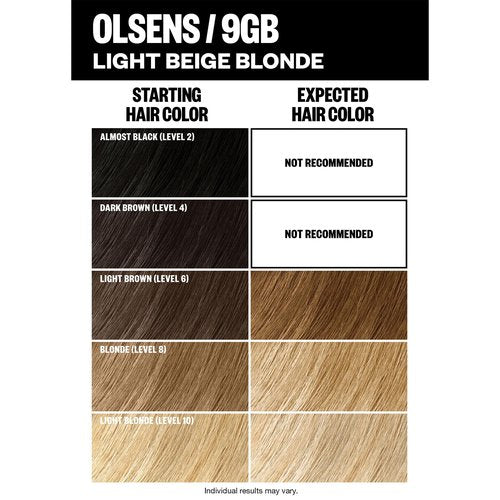 IGK Permanent Hair Dye Color Kit | 9GB Olsens - Light Beige Blonde | 100% Gray Color Coverage + Strengthen + Shine | Ammonia Free