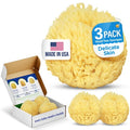 Baby Buddy Natural Bath Sponge, Ultra-Soft Sea Wool, Gentle on Baby's Skin, Hypoallergenic, Biodegradable, 3-Pack, 4in for Baby & Infant Bath Time