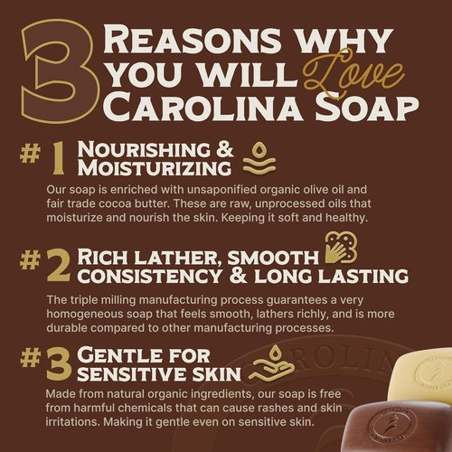 Carolina Castile Body Wash Bar Soap - Long-Lasting Natural Formula for Sensitive Skin | Vegan Bay Rum Scent, 5 oz