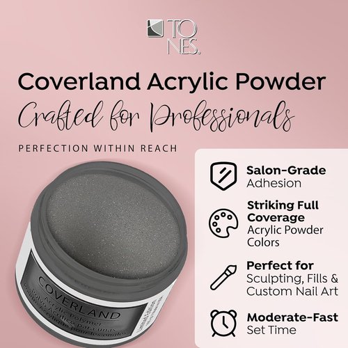 Tones Coverland Acrylic Nail Powder - 'A Not So Silent Night' Limited Edition for Nail Art | 1.5 Oz