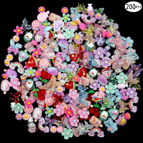 1 Pack of Cute & Sweet 3D Nail Charms for Acrylic Nails, Perfect for Nail Art Decorations & DIY Accessories Crafts，Flower Bee Bear Butterfly Charms for Nail