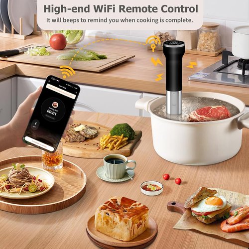 Skiennix Sous Vide Cooker - WiFi Immersion Cooking with Deep Fryer Basket | Precision Cooking