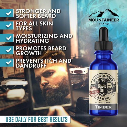 Mountaineer Brand Natural Unscented Beard Oil - Hydrates & Softens for Beard Growth | 2oz Made in West Virginia