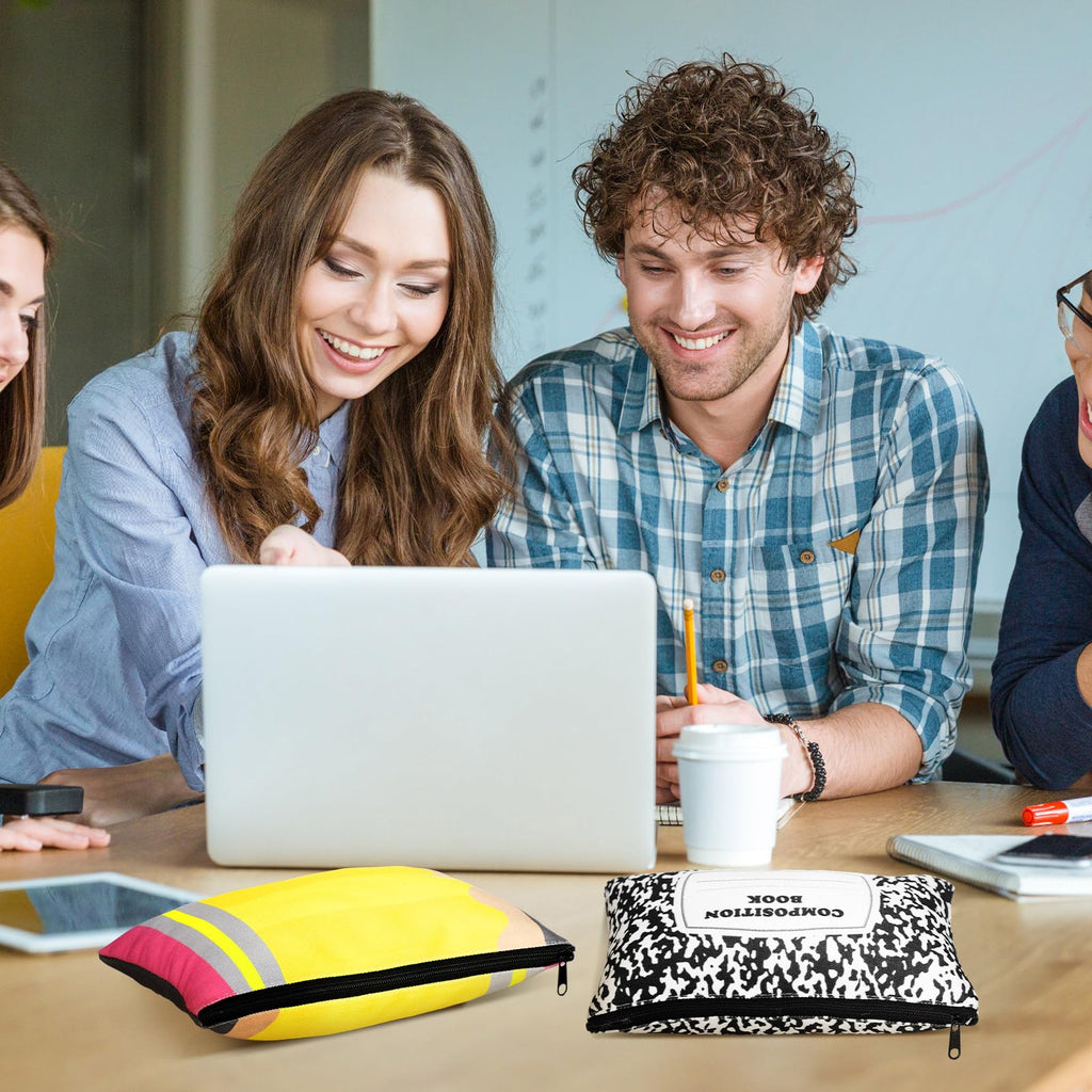 Yeyeplum 8 Pcs Teacher Appreciation Gifts Bulk Teacher Pencil Pouch Survival Kit Makeup Bags Thank You Gifts in Bulk Pencils, Crayons, Notebooks Designs Pencil Pouch Canvas 9 x 6 Inch