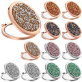 Lemecima 12 Pcs Small Compact Folding Pocket Makeup Mirror - Round Hand Held Mirror with 1X/2X Magnification for Women Girls Travel