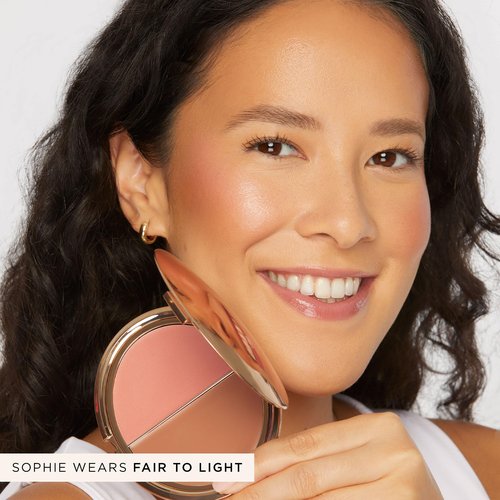 tarte park ave princess cream cheek duo – Blush & Bronzer Duo with Buildable Waterproof Cheek Tint Infused with Coconut, Vitamin E & Guava Seed, Vegan & Cruelty-Free, full size, fair to light