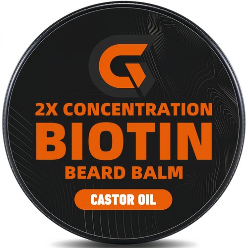 Beard Balm with 2X Concentration Biotin, Beard Growth Balm for Men - Mustache Wax & Beard Conditioner for Growth - Hydrates, Thickens Facial Hair Growth - Made with Castor Oil & Argan Oil - 2 Ounce