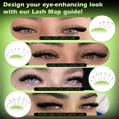 Fluffy Lash Clusters 8-12MM Short Cluster Eyelash Extensions Wispy Eyelash Clusters Thick Volume DIY Lash Extension Eye Lash Clusters Individual Lashes Cluster Lashes by Newcally