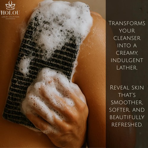 Japanese Exfoliating Towels 2 Pack – Luxury Exfoliating Body Washcloth and Back Scrubber for Deep Cleansing & Smooth Skin – Premium Body Scrubber, Long, Quick-Drying & Reusable