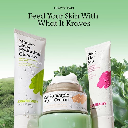 KraveBeauty Beet The Sun Lightweight Sunscreen SPF 40 PA+++, Broad Spectrum Facial Sunscreen with Beet Root Extract & Hyaluronic Acid, Non-Greasy Daily SPF Lotion for Face, Fragrance Free, 50 mL
