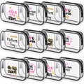 Abbylike 12 Pcs 7 x 4.7 x 2.4'' Mother's Day Cosmetic Bag Mother's Day Gifts Accessories for Makeup Clear PVC Case Toiletry Zipper Pouch for Mom Women Travel Vacation