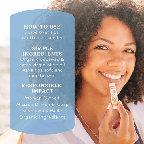 Badger Classic Organic Lip Balm Set - All-Natural Moisturizers | 4-Pack Variety (Unscented, Tea Tree, Mint & Tangerine)