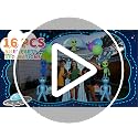 Blue Alien UFO Birthday Decorations Kit with Backdrop and Balloons - Alien Party Supplies