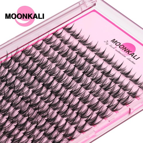 MOONKALI Natural Lash Clusters Wispy Fairy Eyelash Extensions 10-16MM CC Curly Manga Eyelash Clusters 120Pcs Individual Versatile DIY Lash Extension, Black