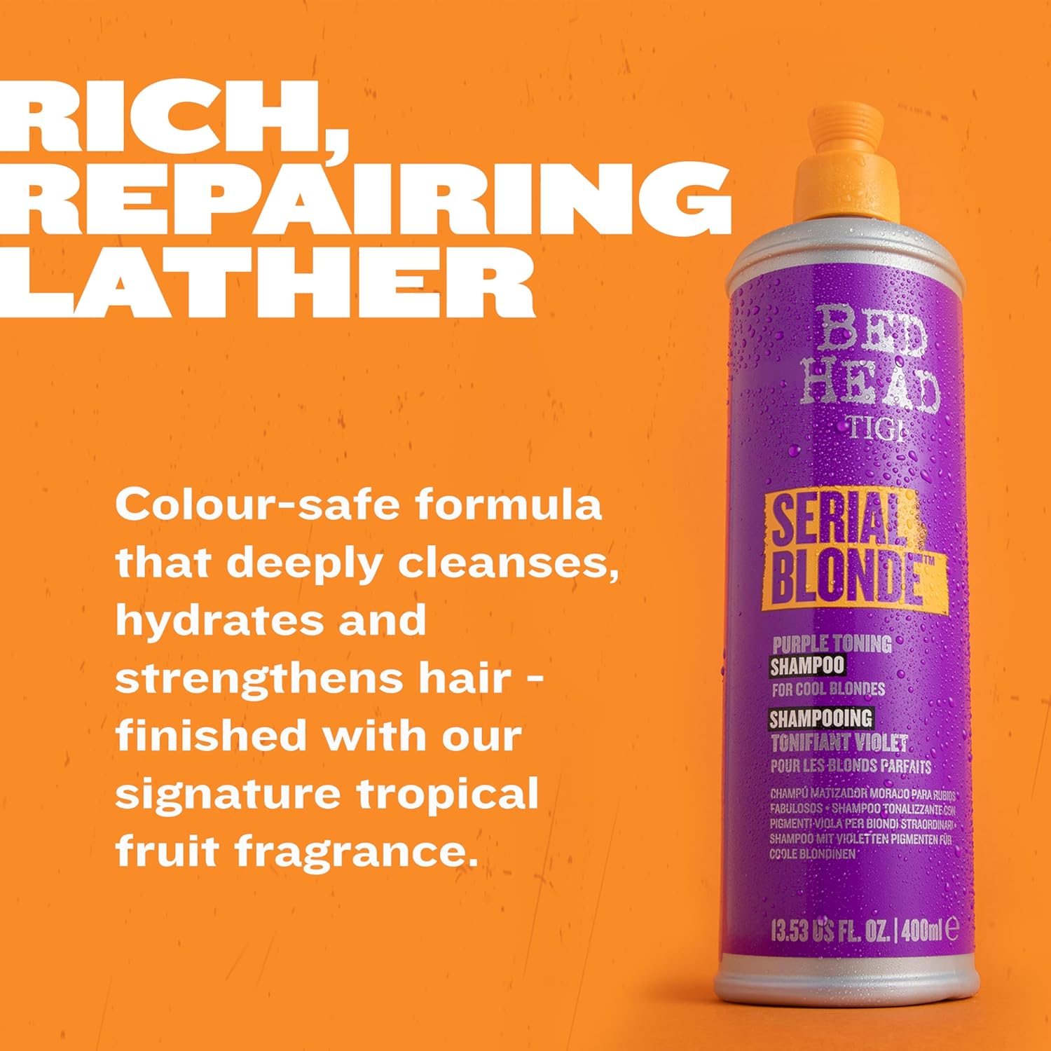 TIGI Bed Head Serial Blonde Shampoo - Restores Damaged Blonde Hair with Hydrolyzed Keratin | 20.29 fl oz