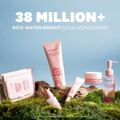 The Face Shop Rice Water Bright Vegan Serum - Targets Uneven Skin Tone & Dryness, Brightening, Nourishing, Hydrating - Rice Water, Hyaluronic Acid, Niacinamide - Korean Skin Care