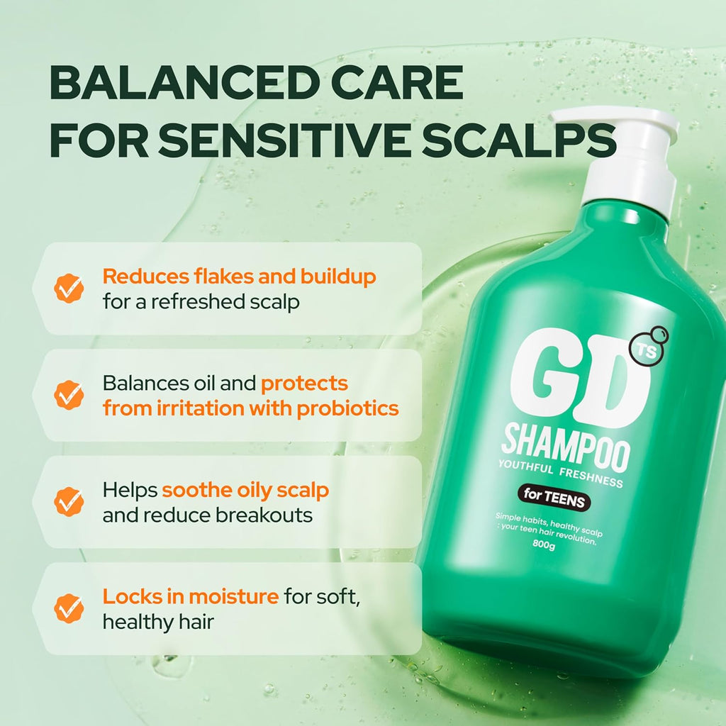 TS GD Shampoo - Gentle Care for Flake-Prone Scalp (28.2 Fl Oz) | Youth & Teens | Silicone & SLS Free | Korean Hair Care