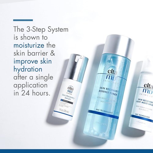 EltaMD Skin Recovery System - 3-Piece Facial Care Set with Gentle Essence Toner, Serum & Moisturizer