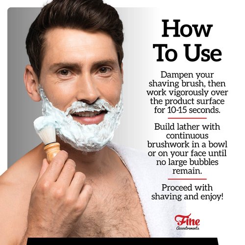 Mr. Fine 21C Men’s Shaving Soap, Builds Thick & Easy Lather, Protects From Razor Burn & Irritation, No Artificial Colors, Made In Italy, 5oz. (150ml), L'Orange Noir