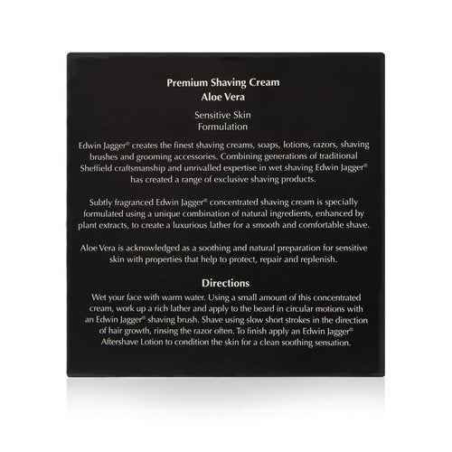 Edwin Jagger 99.9% Natural Premium Shaving Cream, 100ml Tub - Aloe Vera, 3.4-Ounce