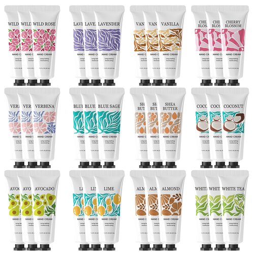 36 Pack Hand Cream Bulk Gifts for Women,Easter Basket Stuffers,Mini Moisturizing Lotion for Dry Hands Cream Travel Size,Mothers Day Gifts,Teacher Appreciation Gifts Bulk Nurses Week,Bridesmaid Gifts