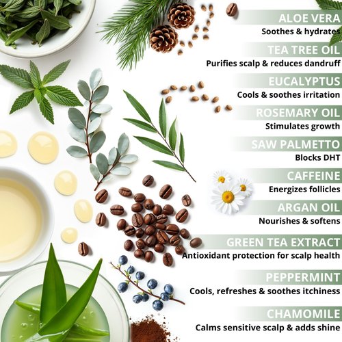 Tea Tree & Eucalyptus Shampoo for Hair Growth & Thinning Hair - Thickening, Sulfate-Free