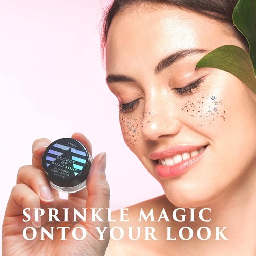 Secret of Pharaoh Holographic Glitter Gel - Pink Passion | Versatile Face, Body & Hair Makeup for Festivals
