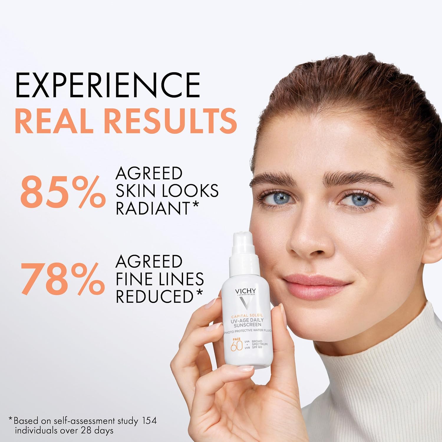 Vichy Capital Soleil UV-Age Daily SPF 60 - Anti-Aging Sunscreen with Hyaluronic Acid & Vitamin C | Broad Spectrum Protection