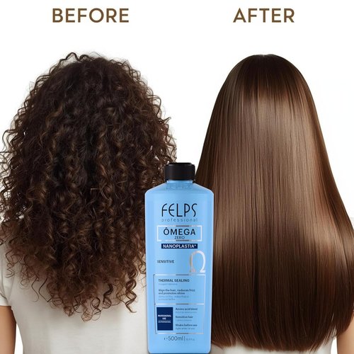 Felps Professional Omega Sensitive - Thermal Sealing Nanoplasty Hair Treatment - Formaldehyde Free 500ml/16.90oz