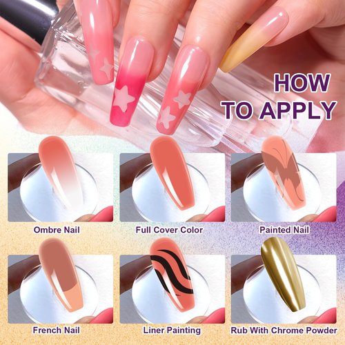 U-Shinein Gradient Painting Gel, 9 Colors Ombre Gel Nail Polish Include Almond Nude Black&White Sponging for Pigment Pat Kit Aura Nails, French Manicure DIY Terracotta Blush Set