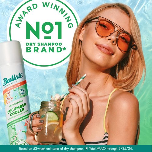 Batiste Dry Shampoo - Limited Edition Cucumber Cooler Scent | Refresh Hair & Absorb Oil, 3.81 Oz