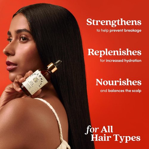 Fable and Mane Hair Oil - HoliRoots Strengthening Serum for Frizzy Hair with Amla & Castor Oil | 3.4 FL oz