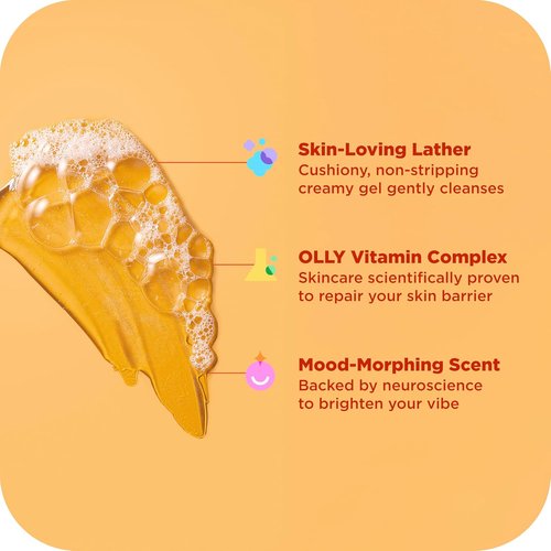 OLLY Body Wash & Scrub Mini Pack - Hydrate & Repair Skin Barrier | 4 Count, 3 oz Each