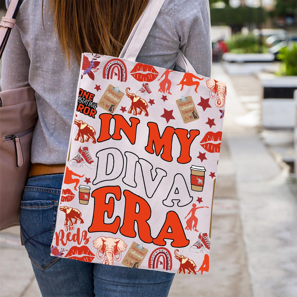 WCGXKO Sorority Gift In My Diva Era Sorority Sisterhood Women Canvas Tote Bag (Diva)
