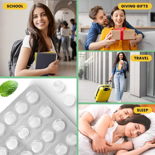 Orthodontic Wax for Braces - 240 Dots, Individually Wrapped Dental Wax, Relieves Pain from Braces & Other Orthodontic Appliances, Mint
