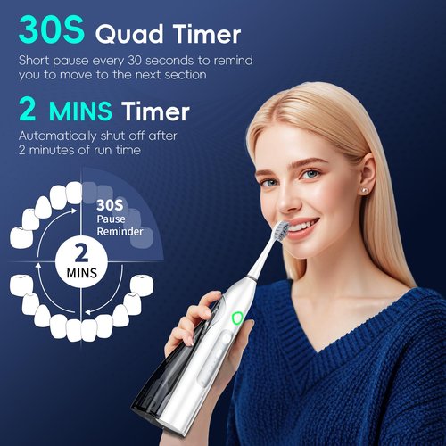 OILSAO Electric Toothbrush with Water Flosser, All in One Sonic Flossing Toothbrush with 3 Modes & 5 Flossing Speeds & 4 Brush Heads, Rechargeable & Portable for Adult Teeth Cleaning,White