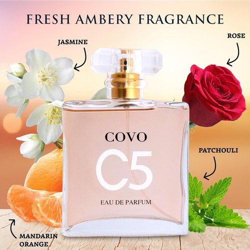 **Urban Collection Covo C5 Eau De Parfum for Women - 3.3 fl oz Floral Jasmine & May Rose Scent - Cruelty-Free Gift**