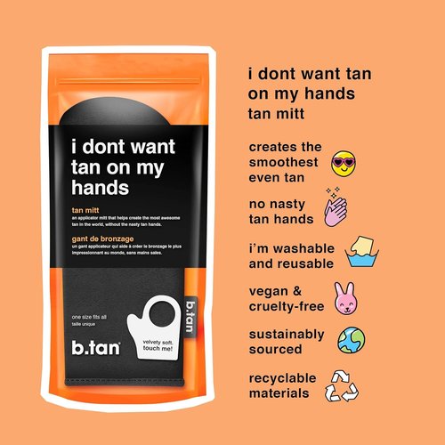 b.tan Self Tan Mitt - Streak-Free Sunless Tanning Applicator Glove | Velvety Soft & Reusable for Face & Body