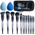 BS-MALL Professional Makeup Bruhses & 2 Pcs Makeup Sponges for FoundationPremium Synthetic Foundation Powder Concealers Eye Shadows Blush Makeup Brushes with Black case