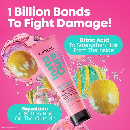 Matrix Instacure Build-A-Bond Liquid Mask - Instant Hair Revival & Strengthening for Damaged Hair, Vegan & Sulfate-Free