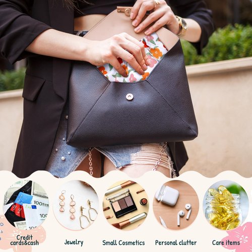 Buryeah 9 Pcs Mini Makeup Bag for Purse Cosmetic Bag Small Pouches Waterproof Travel Lipstick Organizer for Women(4.7 x 5.1 Inch)