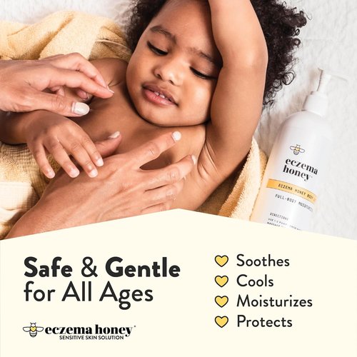 ECZEMA HONEY Oatmeal Body Lotion - Natural Eczema Relief Hand & Body Cream - 16 Oz for Dry Skin Repair
