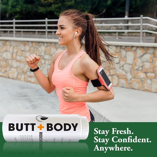Palm Beach Naturals Butt & Body Rescue Powder - Talc-Free Whole Body Deodorant for Men & Women | 4oz, Absorbs Sweat & Controls Odor