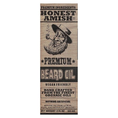 Honest Amish - Premium Beard Oil for Nourished Facial Hair - 2 Ounce Bottle