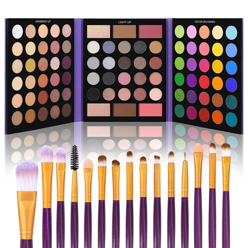 UCANBE 86 Colors Nude Eyeshadow Palette - Highly Pigmented Waterproof Makeup Set with 15 Brushes